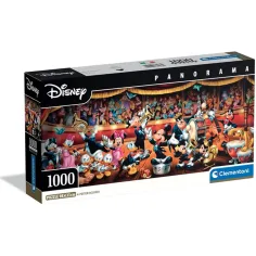 Disney – Мики и приятелите му в оркестър 1000 части панорамна пъзел с постер - Clementoni