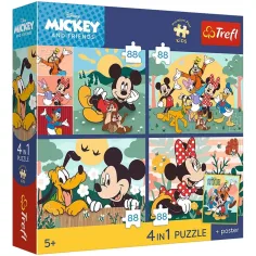 Disney Мики Маус и приятелите му – 4 x 88 бр. Premium Plus Kids пъзел – Trefl изображение 1