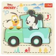 Disney Мики Маус в колата дървен пъзел с форми - Trefl изображение 1