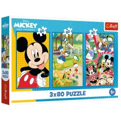 Disney: Отборът на Мики Маус 3x80бр. пъзел - Trefl