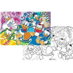 Disney Патешки истории 2 в 1 108 части пъзел и оцветяване 70x50см - Lisciani изображение 2