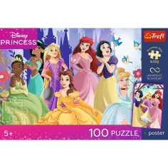 Disney Принцеси 100 части UFT пъзел с постер - Trefl