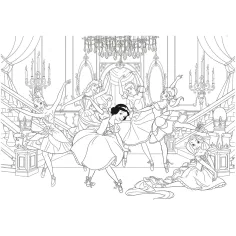 Disney Принцеси 2 в 1 250 части пъзел и оцветяване 50x35cm - Lisciani изображение 3