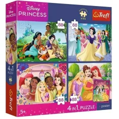 Disney Принцеси - 4 в 1 пъзел 4 x 88 бр. - Trefl изображение 1