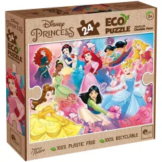 Disney принцеси отбор 2 в 1 24бр Eco maxi пъзел и оцветяване 70x50см - Lisciani