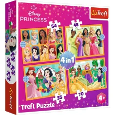 Disney Princess: Disney Принцеси 4 в 1 пъзел - Trefl
