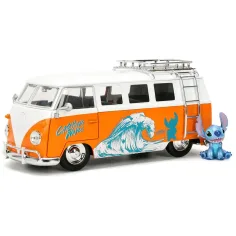 Disney Stitch – 1961 Volkswagen Bus малък автомобил с фигурка Stitch 1/24 - Jada Toys изображение 2