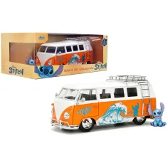 Disney Stitch – 1961 Volkswagen Bus малък автомобил с фигурка Stitch 1/24 - Jada Toys