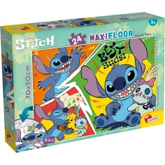 Disney Stitch 2 в 1 макси 24 части пъзел и оцветяване 70x50см - Lisciani
