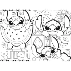 Disney Stitch 2 в 1 макси 4x48бр. пъзел и оцветяване 35x25см - Lisciani изображение 2