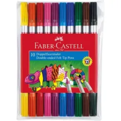 Двукраки цветни измиваеми флумастери 10бр. комплект - Faber-Castell