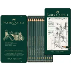 Faber-Castell: 9000 Design графитен молив комплект в метална кутия 12бр.