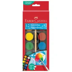 Faber-Castell: Акварелни бои комплект от 12 броя с кръгчета 30mm изображение 1