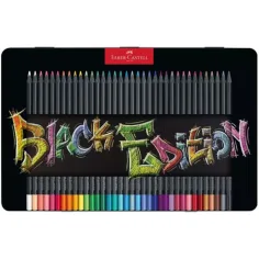Faber-Castell: Черна серия цветни моливи комплект от 36 броя в метална кутия