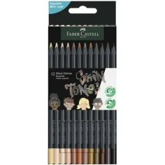 Faber-Castell: Черна версия на тестови цветове 12бр. цветни моливи