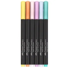 Faber-Castell: Черна версия пастелни цветове комплект от 6 броя цветни маркери изображение 2