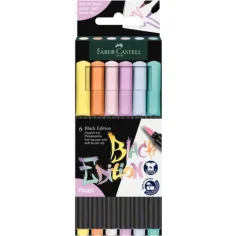 Faber-Castell: Черна версия пастелни цветове комплект от 6 броя цветни маркери