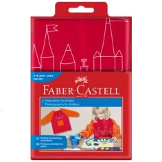 Faber-Castell: детска бояджийска престилка в червено-оранжев цвят