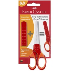 Faber-Castell: Grip училищен ножица червен