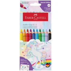 Faber-Castell: Jumbo GRIP комплект цветни моливи с еднорог 8+2бр