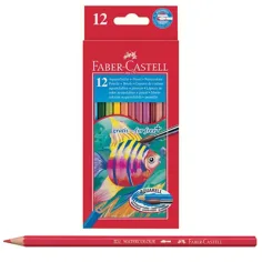 Faber-Castell: Комплект акварелни цветни моливи 12бр + 1бр четка