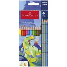 Faber-Castell: Комплект цветни моливи с динозаври 10+3бр.