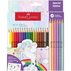 Faber-Castell: Комплект цветни моливи с замъци 18+6бр.