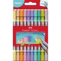 Faber-Castell: Комплект флумастери 10бр. с двоен връх в пастелни цветове