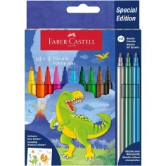 Faber-Castell: Комплект флумастери с динозаври 10+3бр.