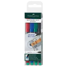 Faber-Castell: Multimark алкохолен флумастер S 0,4mm 4бр комплект