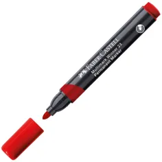 Faber-Castell: Перманентен маркер червен алкохолен флумастер с заоблен връх