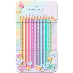 Faber-Castell: Sparkle 12бр. пастелни цветни моливи в метална кутия