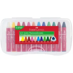 Faber-Castell: Триъгълни Jumbo восъчни цветни моливи 12бр. комплект
