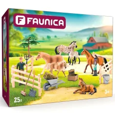 Faunica: 25бр. комплект за игра с коне - Woodyland