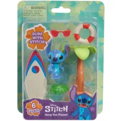 Фигура на Stitch с дъска за сърф и палма