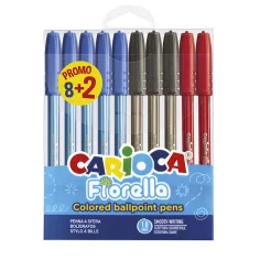 Fiorella комплект от 10 цветни химикалки - Carioca