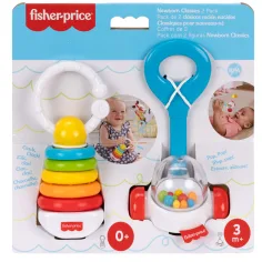 Fisher-Price: 2 броя цветен комплект дрънкалки за бебета - Mattel