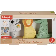 Fisher-Price: Дървена играчка с животни - Mattel