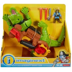 Fisher-Price: Играчка комплект с крокодил и капитан Хук - Mattel