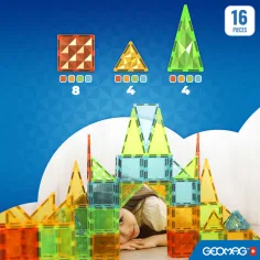 Geomag: Magnetic Tiles Gems магнитни строителни блокчета 16бр. комплект изображение 2