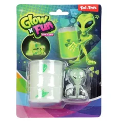Glow'N Fun Slime Alien: Флуоресциращ слуз с извънземна фигурка в маслен буркан
