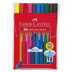 Grip цветни измиваеми флумастери 10бр. комплект - Faber-Castell