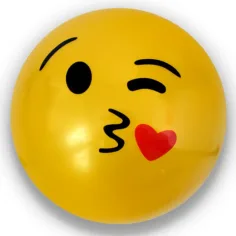 Гумена топка с Emoji мотиви в различни варианти 23см изображение 2
