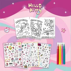 Hello Kitty Книжка за оцветяване със стикери - Lisciani изображение 3