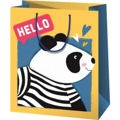 Hello panda с шарки голяма подаръчна чанта 33x26,7x13,7cm