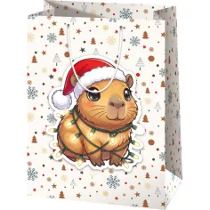 Коледна чанта с хомяк в шапка 33x15x44,5cm