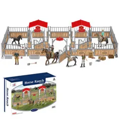 Horse Ranch премиум конюшня комплект за начинаещи с фигурки, заграждение и аксесоари