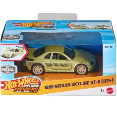 Hot Wheels: 1999 Nissan Skyline GT-R (R34) навиваща се количка 1/43 - Mattel