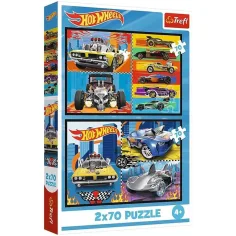 Hot Wheels - 2 x 70 бр. пъзел - Trefl изображение 1