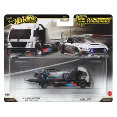 Hot Wheels: Aero Lift автомобилен транспортьор и 2024 Ford Mustang RTR SPEC 5-FD количка 1/64 - Mattel